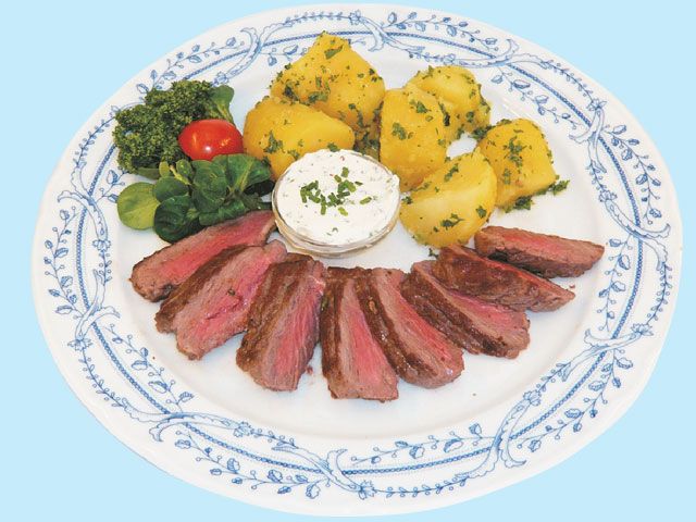 Ochsen Roastbeef mit Butterkartoffeln