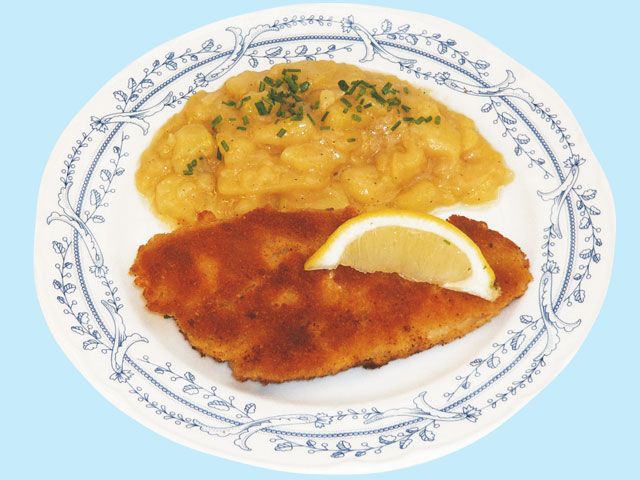 Rotbarsch gebacken oder natur mit Kartoffelsalat